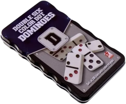 Ceramic Dominoes With Metal Elegant Storage Box