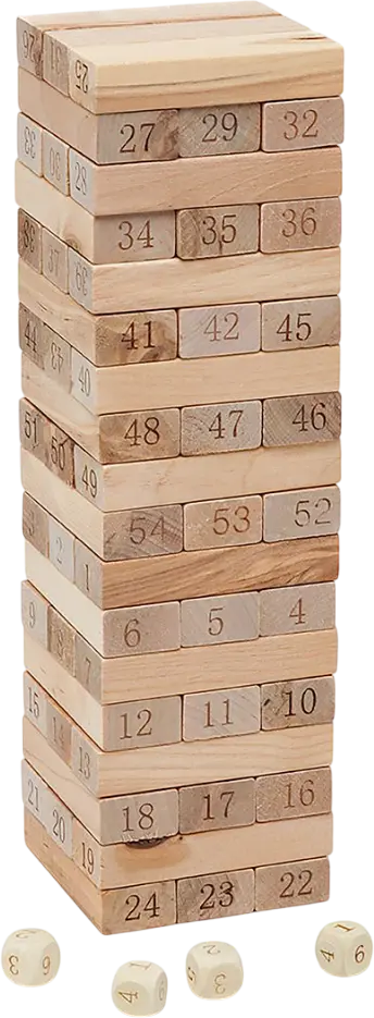 Generic Tower challenge wooden blocks puzzle toy 54 pcs