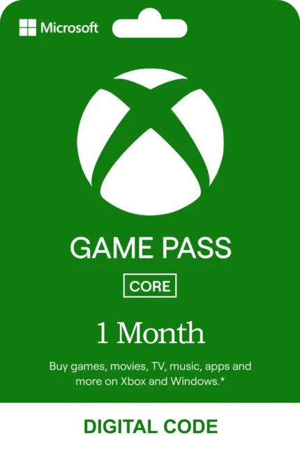 Xbox Game Pass Core 1 Month Membership USA Digital Code