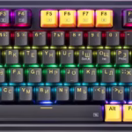 ريدراجون K649PY-RGB إلف كيبورد 75% جاسكت RGB – أسود/ذهبي
