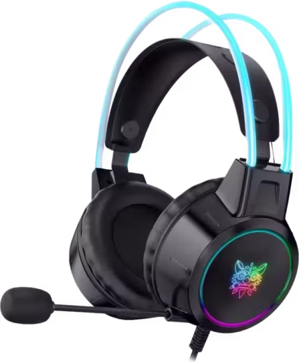 سماعة جيمنج سلكية X15 Pro بإضاءة أر جي بي من أونيكوما - سوداء