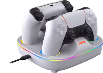 Charging Base Dual Charger Color Lighting Effect For PS5 Controller - White