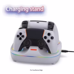 Charging Base Dual Charger Color Lighting Effect For PS5 Controller - White - Image 3